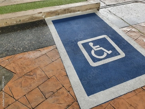 Obraz Wheelchair parking space or space for disabled person