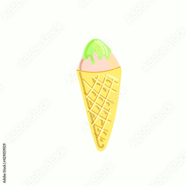 Fototapeta ice cream in a cone