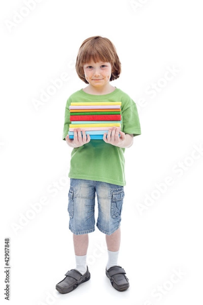 Fototapeta Boy with colorful books