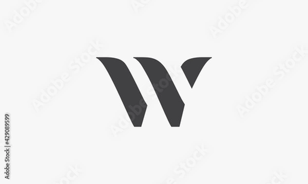 Obraz W elegant logo. isolated on white background.