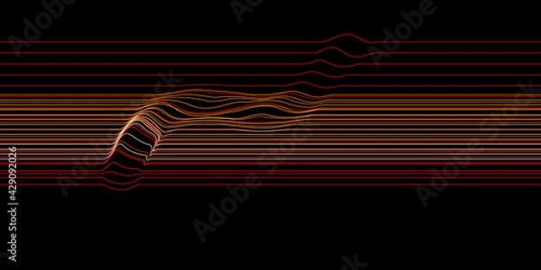 Fototapeta Abstract lines pattern with some non uniform disruption. Vector Illustration