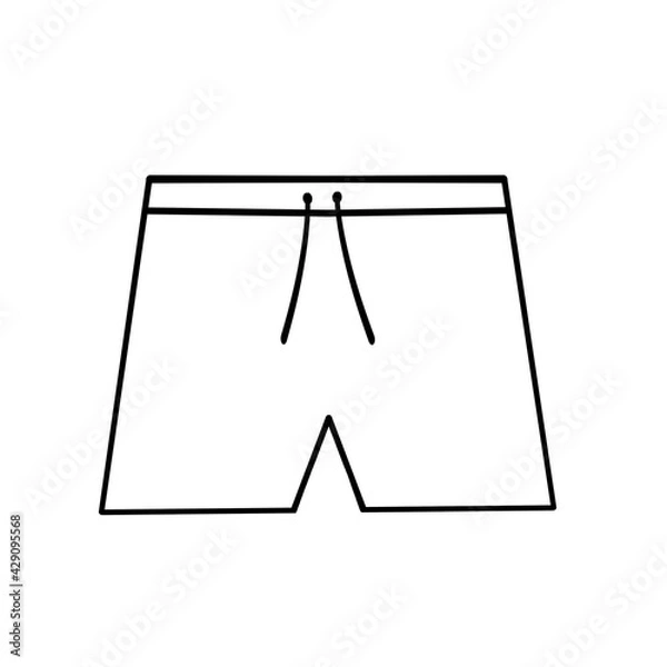 Obraz Swimming trunks linear icon. Illustration of a thin line. Sports shorts. Contour symbol. Isolated contour drawing