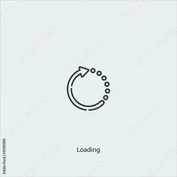 Obraz loading icon vector icon.Editable stroke.linear style sign for use web design and mobile apps,logo.Symbol illustration.Pixel vector graphics - Vector