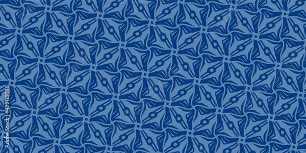 Fototapeta 青色の幾何学的なシームレスなパターンのベクターの背景イラスト
