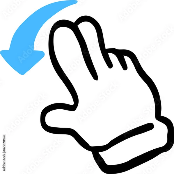 Fototapeta Touch gesture set drawn with a pen