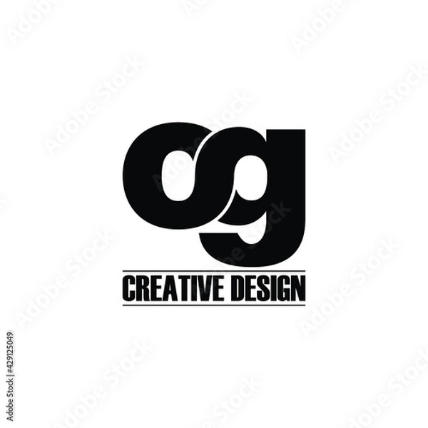 Fototapeta Letter OG simple logo design vector