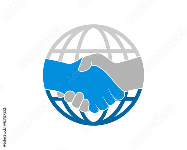 Obraz Business handshake with globe behind