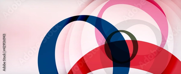 Fototapeta Ring geometric shapes, o letter repetition wallpaper. Abstract background for business or technology presentations, internet posters or web brochure covers