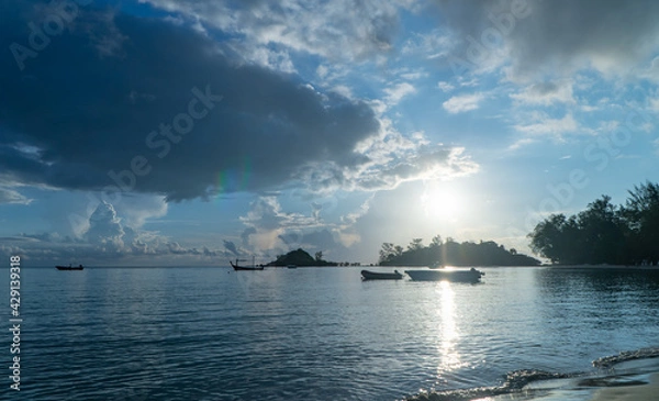 Fototapeta clouds over the lake