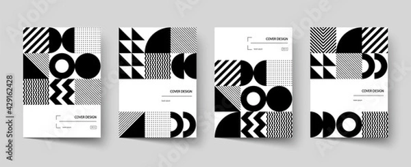 Fototapeta Trendy covers design. Minimal geometric shapes compositions. Applicable for brochures, posters, covers and banners.