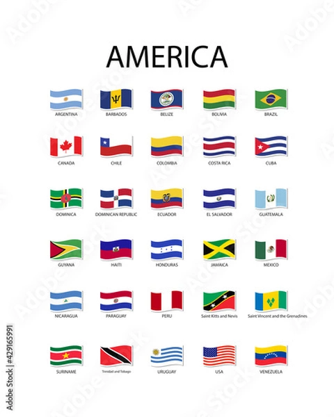 Fototapeta National flag in America, Vector waving design.