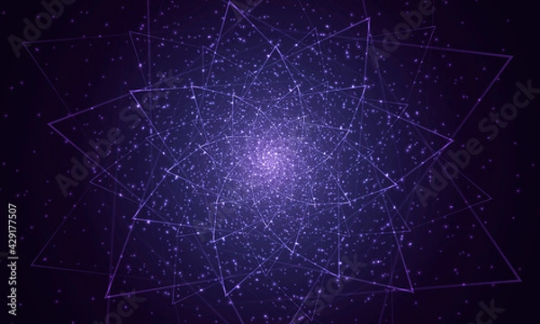 Fototapeta Sacred geometry, abstract flower background. Vector digital graphic design.