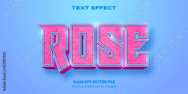 Obraz Strong text with a soft pink touch, cartoon style editable text effect