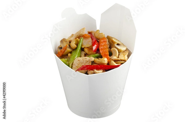 Fototapeta Chicken cashew nuts