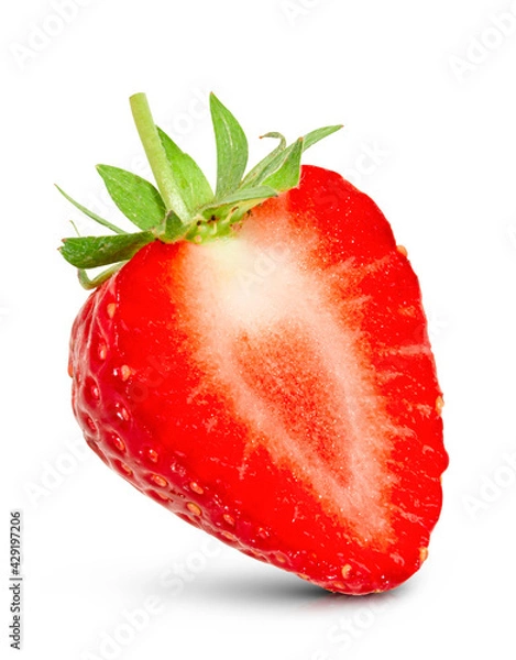 Fototapeta Fresh strawberry isolated on white background with clipping path