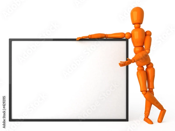 Obraz Orange mannequin with billboard