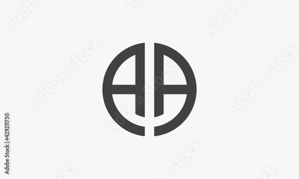Obraz circle letter A or AA logo concept isolated on white background.