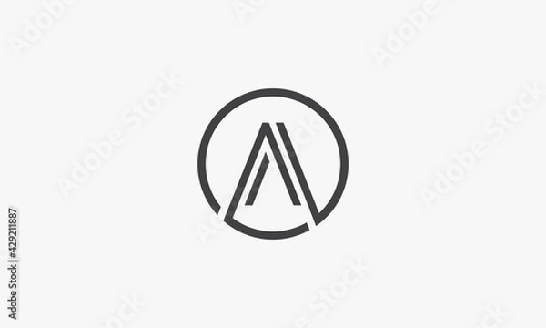Obraz A or AA circle logo isolated on white background.