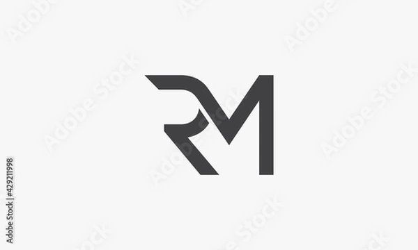 Obraz RM letter logo concept isolated on white background.