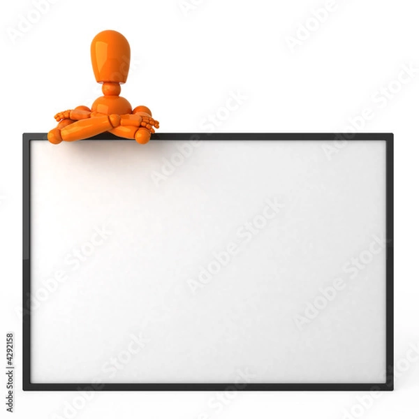 Obraz Orange mannequin with billboard