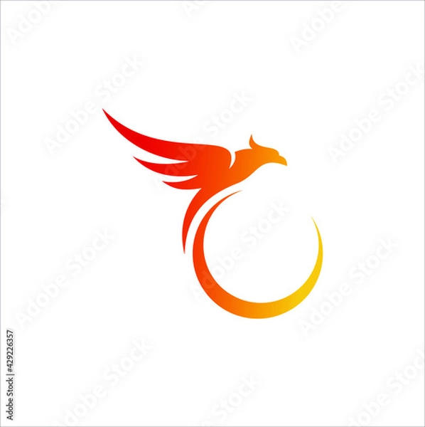 Obraz fire bird phoenix creative logo design vector illustration