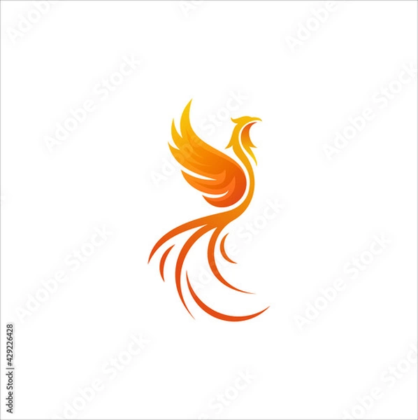 Obraz fire bird phoenix creative logo design vector illustration