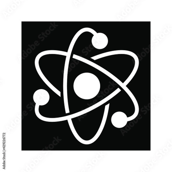 Fototapeta atom icon. molecular sign on white background color editable