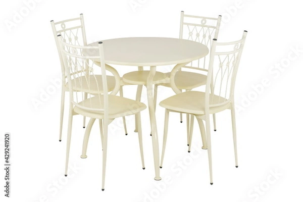 Fototapeta white set of table table chairs