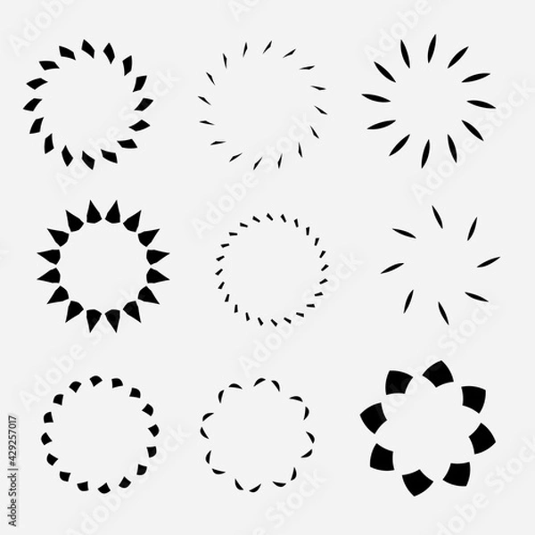 Fototapeta set of circle made from repeated various shape simple flat vector design