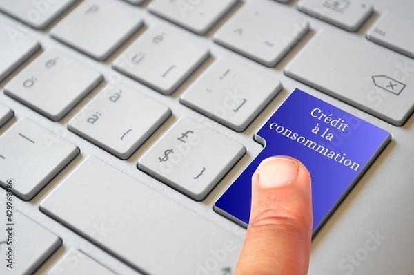Obraz crédit à la consommation touche clavier