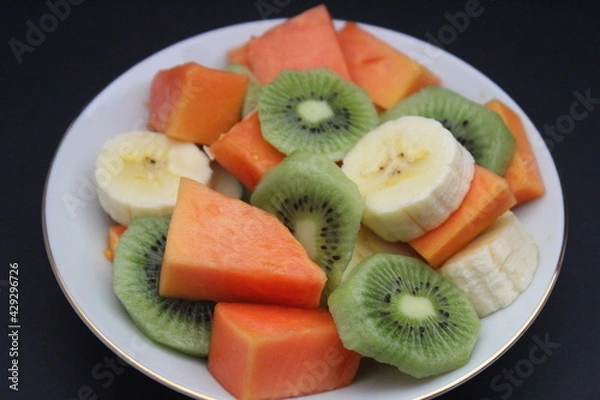 Obraz Plato de frutas saludable