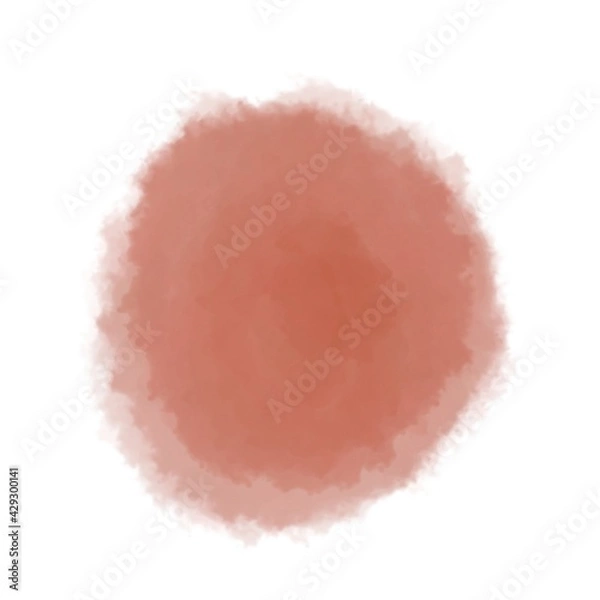 Obraz Abstract watercolor brown texture with a spot isolated on a white background for banner design. Hand-painted contemporary art.