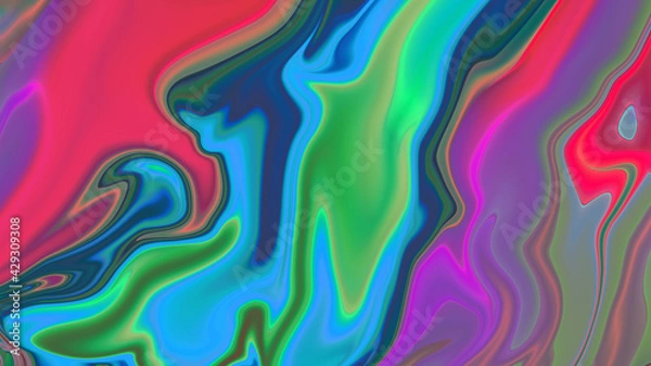 Fototapeta Abstract neon multicolored liquid background