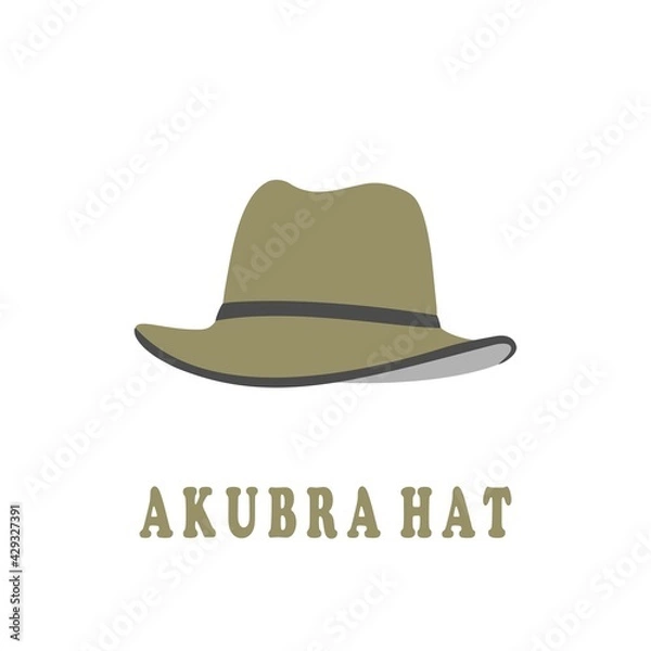Fototapeta akubra hat unique isolated flat vector illustration