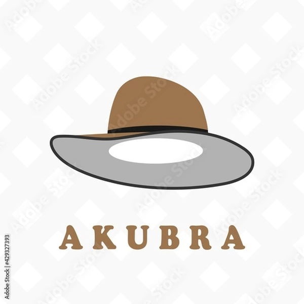 Fototapeta akubra local australian hat flat vector design