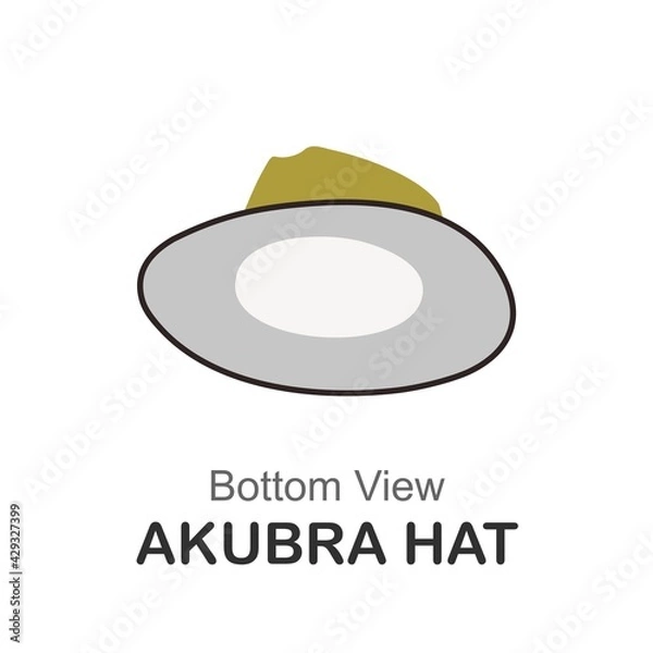 Fototapeta bottom view of akubra hat simple vector illustration