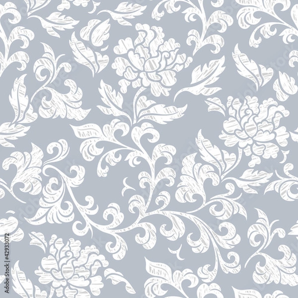 Fototapeta Seamless pattern with flowers