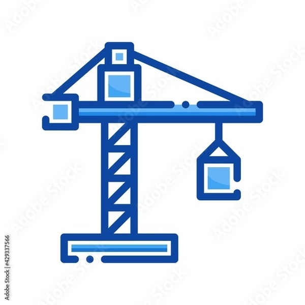 Fototapeta crane icon in filled line style isolated on white background. EPS 10