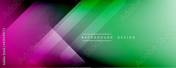 Obraz Dynamic lines abstract background. 3D shadow effects and fluid gradients. Modern overlapping forms