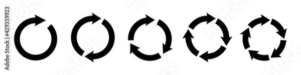 Fototapeta Circle of arrows. Recycle, repeat, refresh icon vector illustration