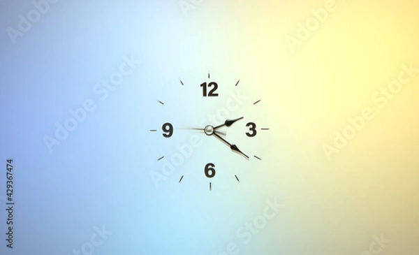 Fototapeta Passing of time - blurred moving second hand on a clock dial
