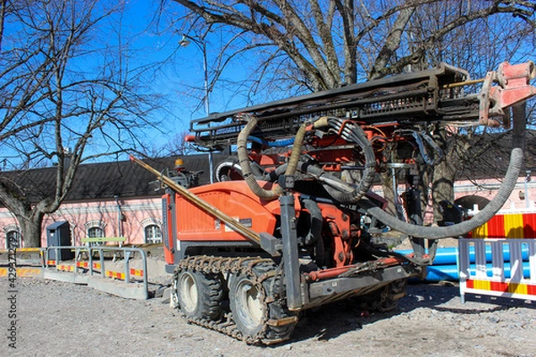 Fototapeta asphalt paving machine