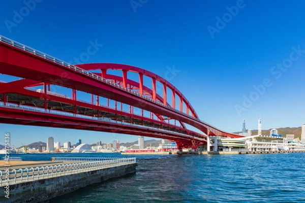 Fototapeta 神戸港の風景　神戸市中央区港島にて