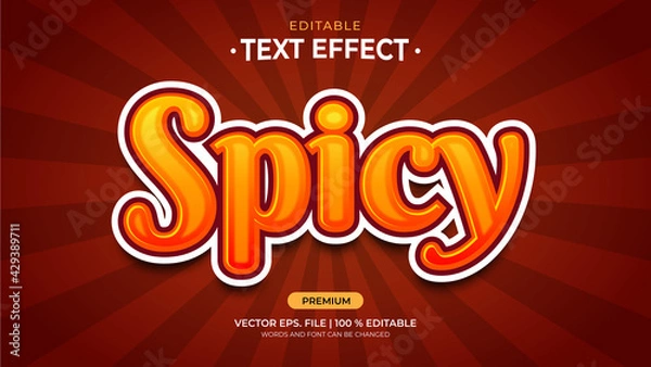 Obraz Text Effects, Editable Text Style - Spicy