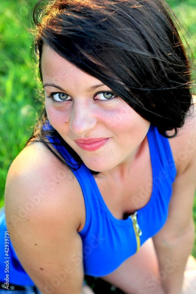 Obraz piękna brunetka