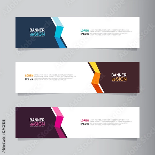 Fototapeta Vector abstract web banner design template, minimal geometric background