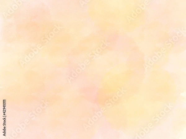 Fototapeta あたたかい光を感じる水彩画の背景、明るいイメージのオレンジの壁紙、シンプル