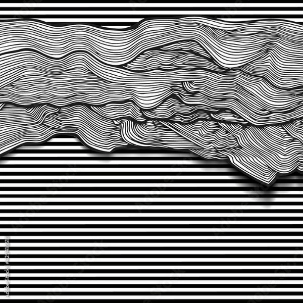 Fototapeta Abstract black and white lines design elements