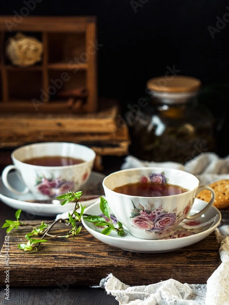 Fototapeta cup of tea and teapot