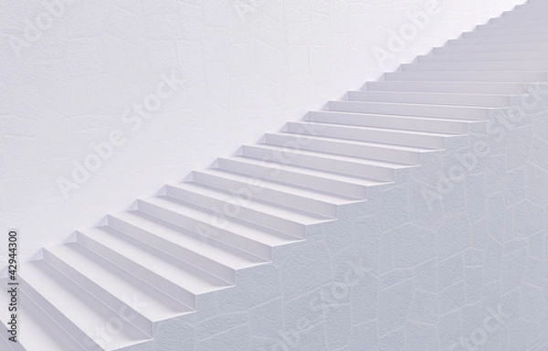 Obraz White Stairway. 3D concept image
